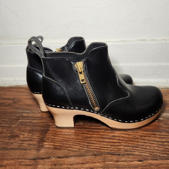 Swedish Hasbeens Zip It Emy Black Boots - Picture 7 of 12